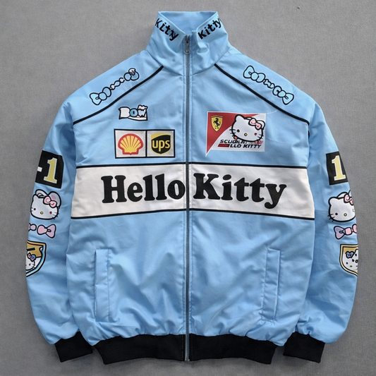 Hello Kitty & Ferrari Temalı Nakışlı Bomber Ceket