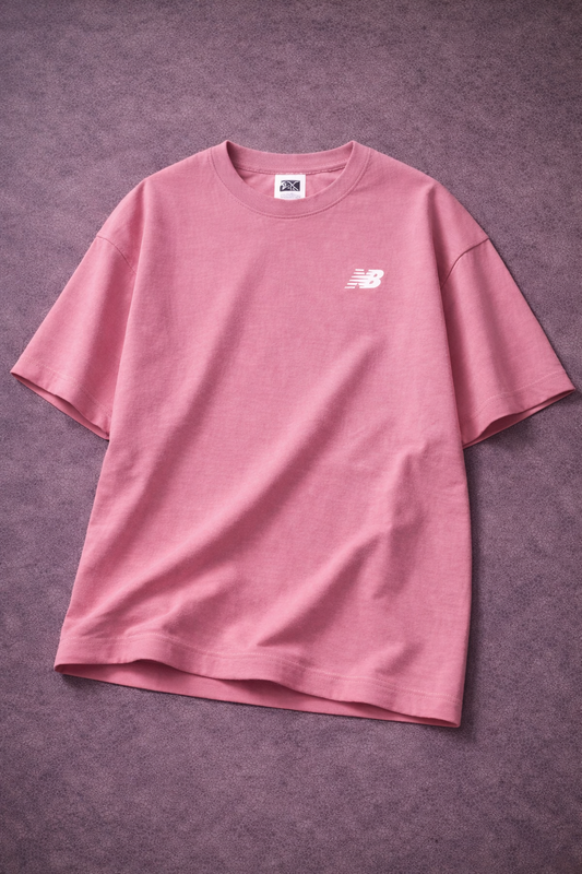 Özel Seri: New Balance Logolu Pembe Premium Pamuklu Tişört