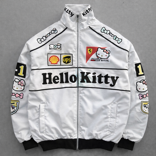 Özel Seri: Hello Kitty & Ferrari Temalı Nakışlı Bomber Ceket